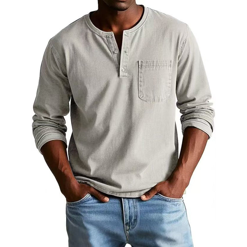 Marcus™ - Vintage Henley-Hemd aus Denim für Herren