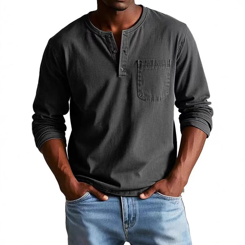 Marcus™ - Vintage Henley-Hemd aus Denim für Herren
