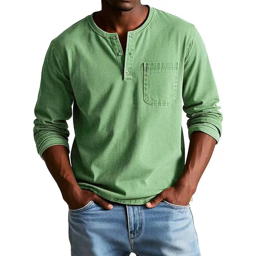 Marcus™ - Vintage Henley-Hemd aus Denim für Herren