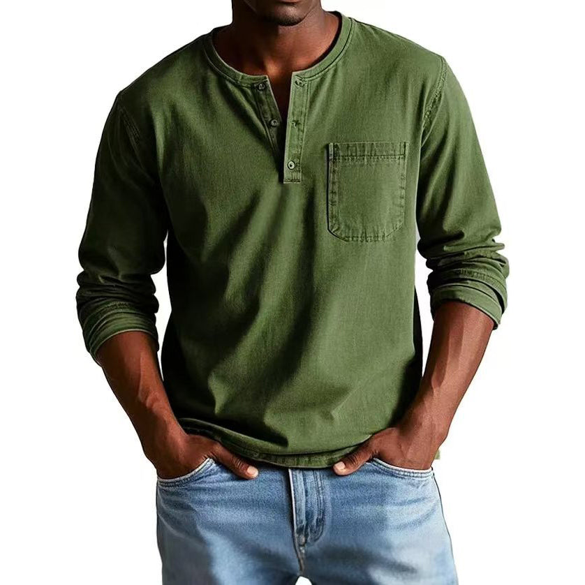 Marcus™ - Vintage Henley-Hemd aus Denim für Herren