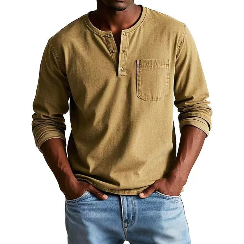 Marcus™ - Vintage Henley-Hemd aus Denim für Herren
