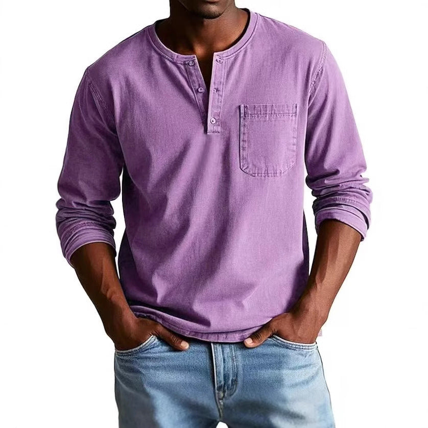 Marcus™ - Vintage Henley-Hemd aus Denim für Herren