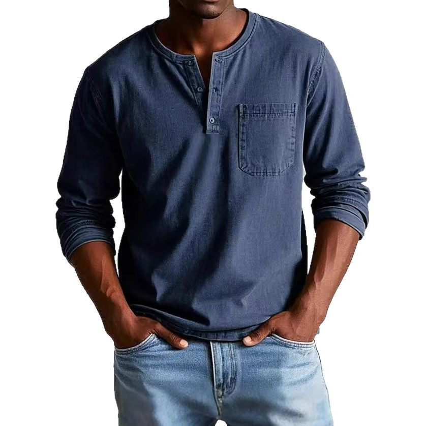 Marcus™ - Vintage Henley-Hemd aus Denim für Herren