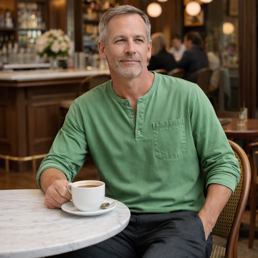 Marcus™ - Vintage Henley-Hemd aus Denim für Herren